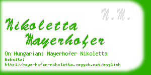 nikoletta mayerhofer business card